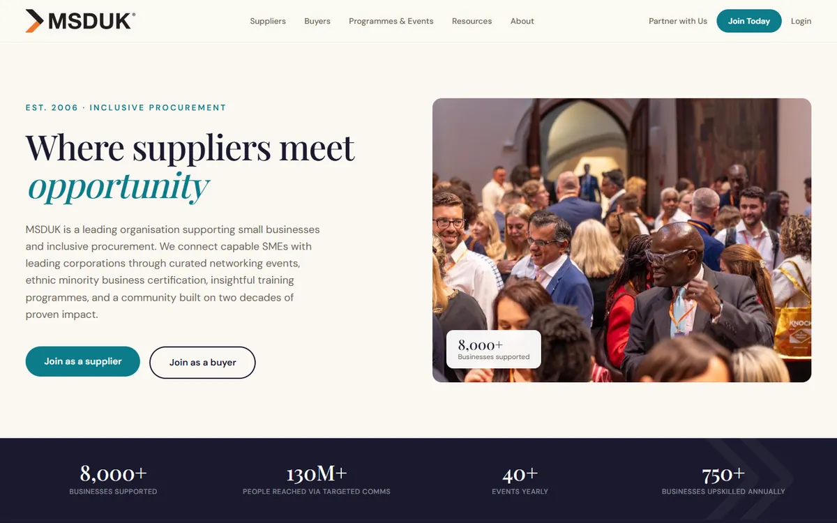 The MSDUK website, designed and built by OmniFound