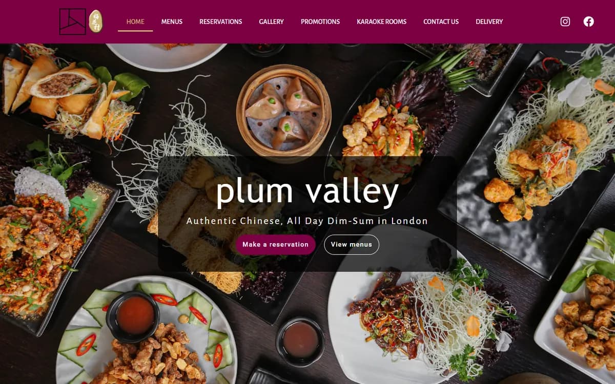 The Plum Valley website, designed and built by OmniFound